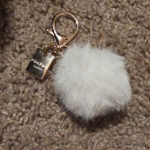 Pom Pom London White Pom Pom Keychain